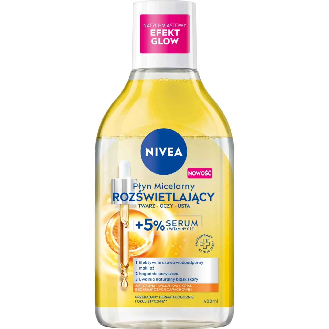 Nivea płyn micelarny rozświetlający dla cery wrażliwej i zmęczonej, 400 ml