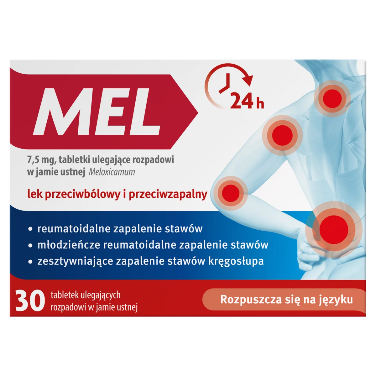 Mel 7,5 mg, 30 tabletek ulegających rozpadowi w jamie ustnej