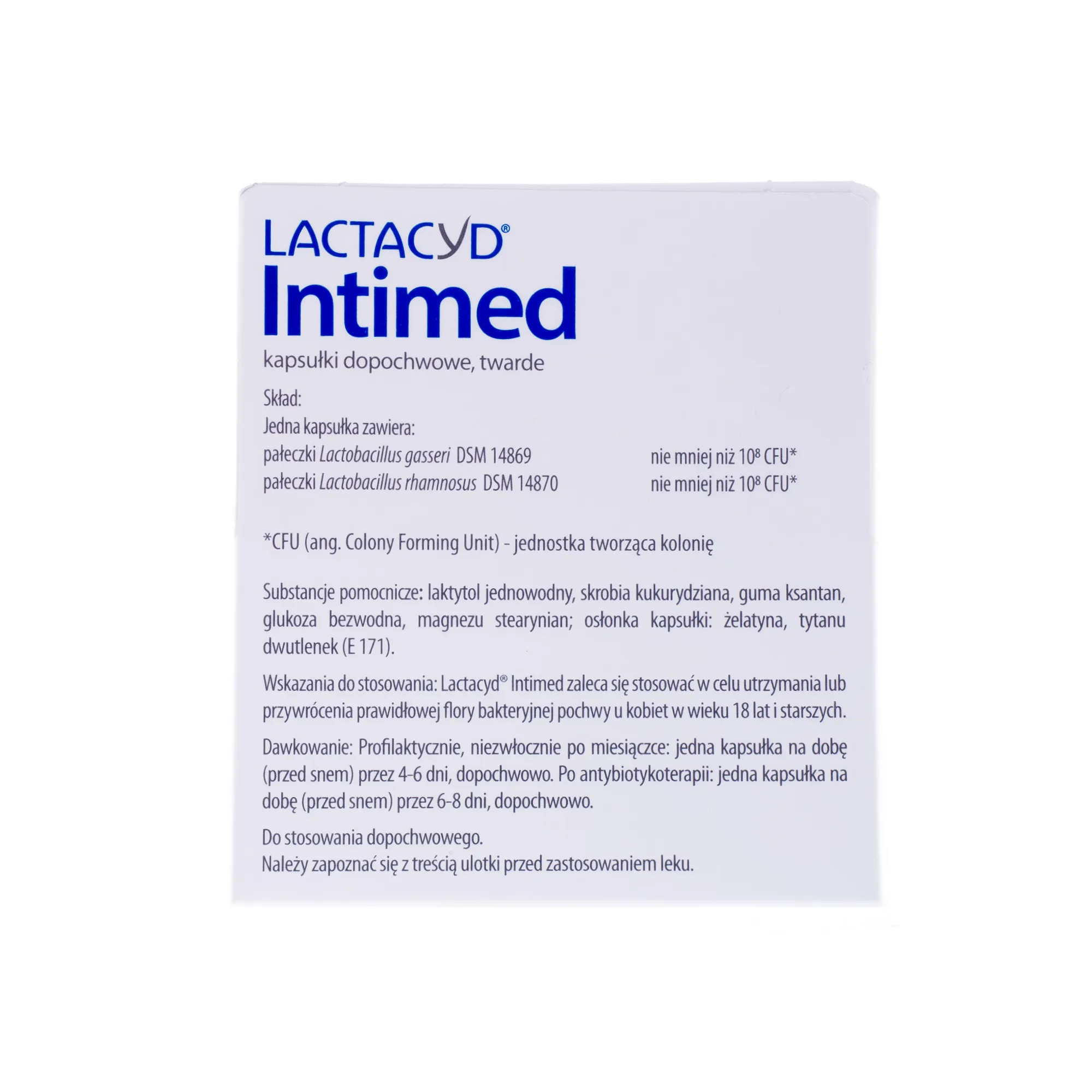 Lactacyd Intimed, 8 kapsułek dopochwowych 