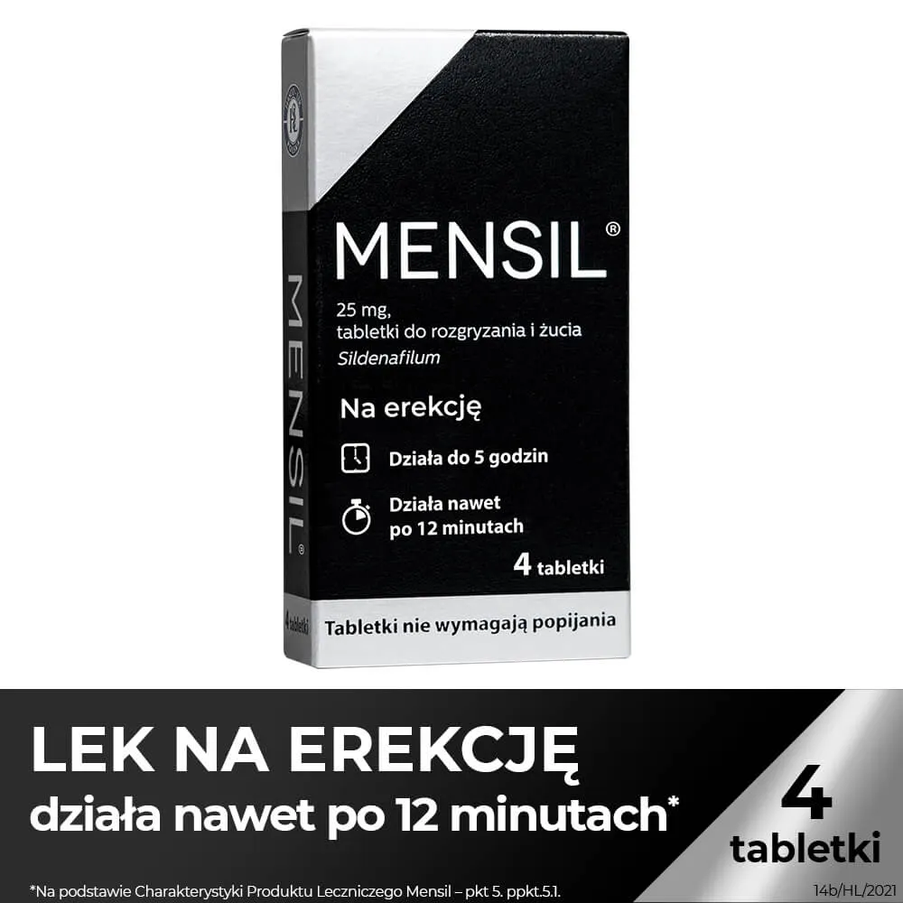 Mensil, 25 mg, tabletki na erekcję, 4 tabletki 