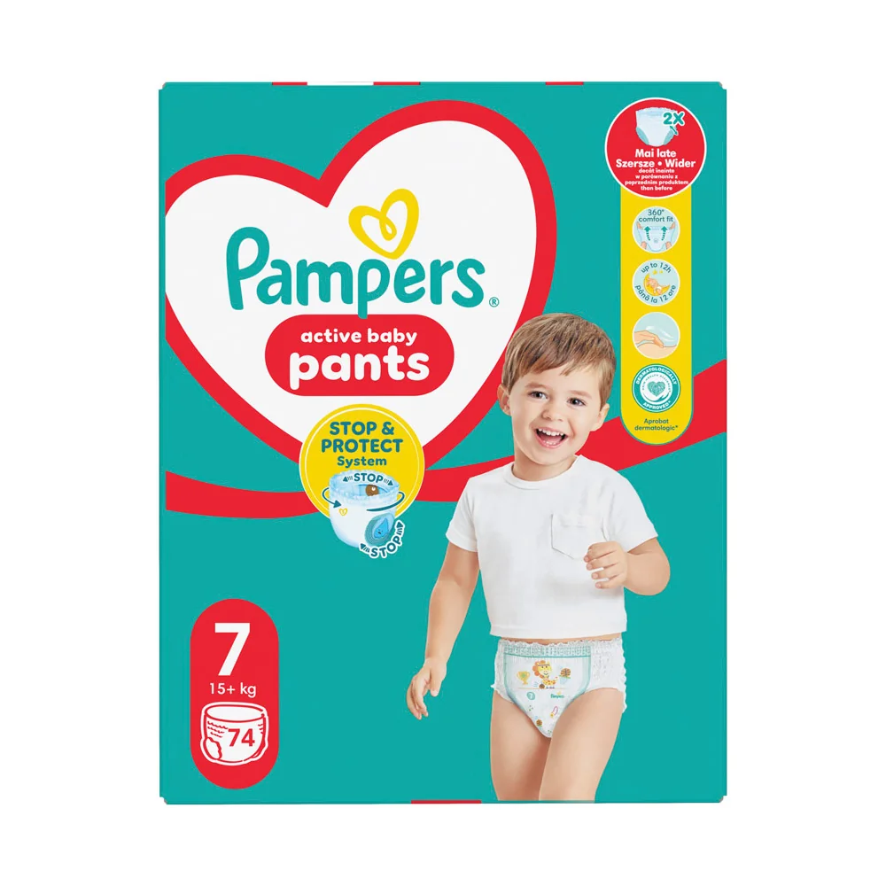 Pampers Pants 7 (17kg+) pieluchomajtki, 74 sztuk