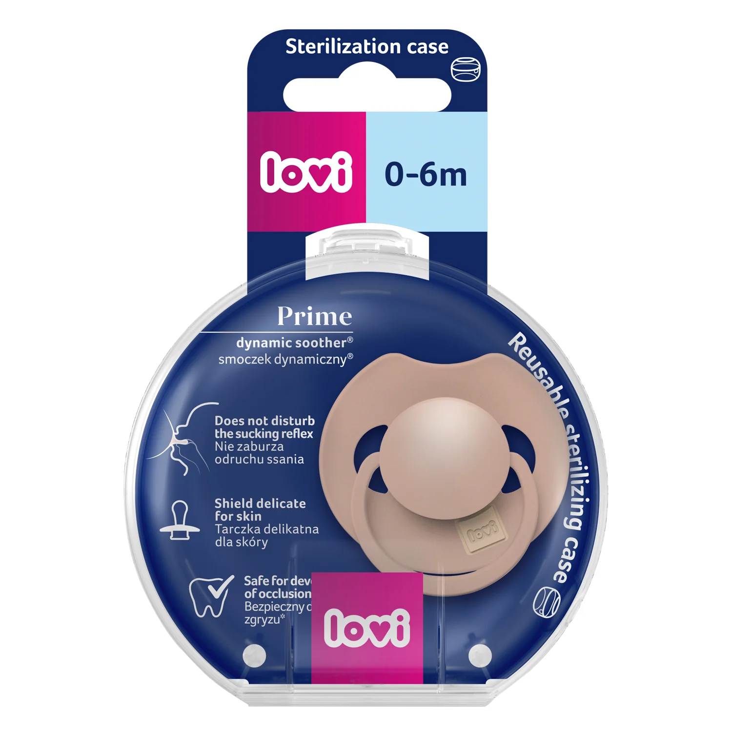Lovi Prime smoczek silikonowy dynamiczny Blush 0-6 m, 1 szt.