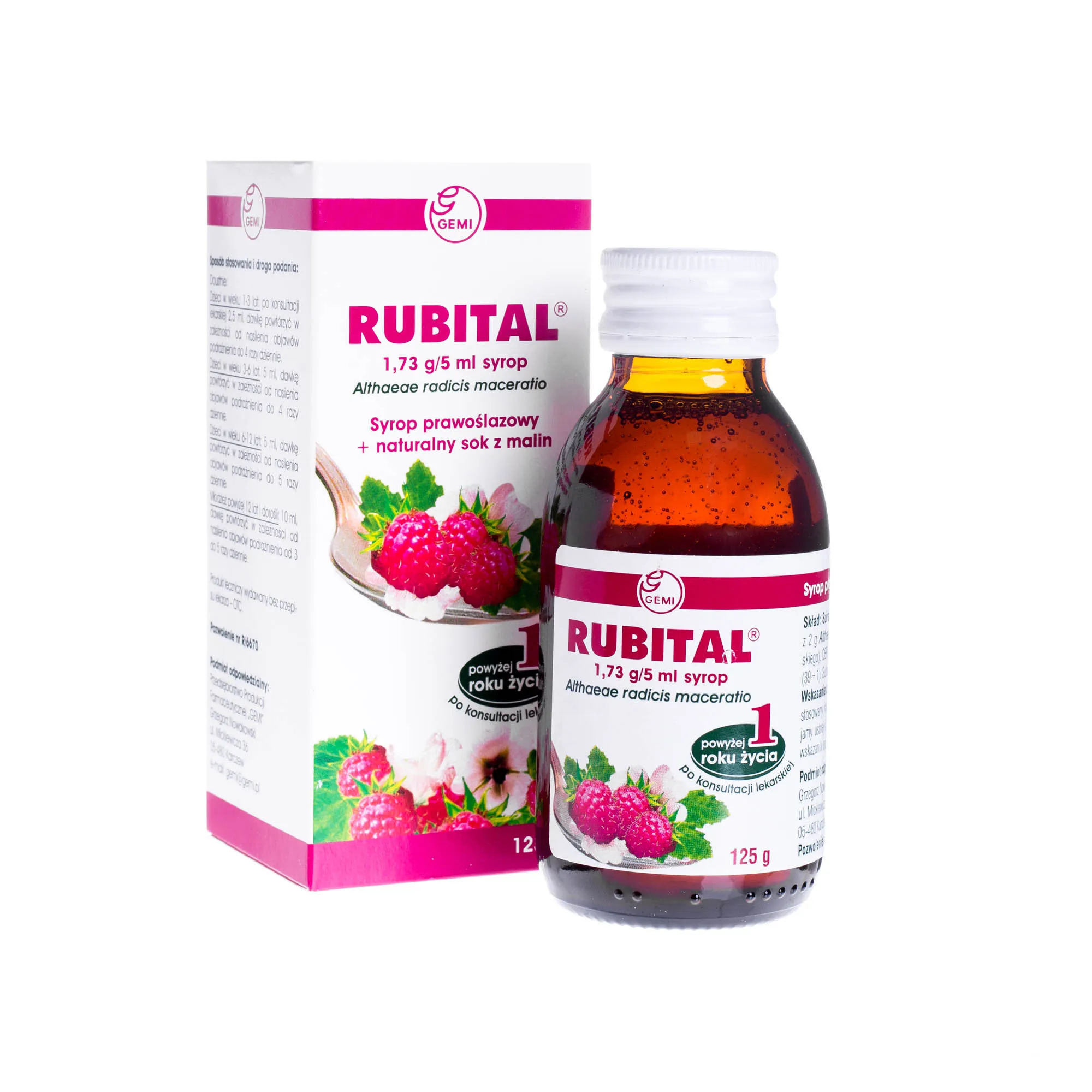 Rubital, 1,73g/5 ml, syrop, 125 g 