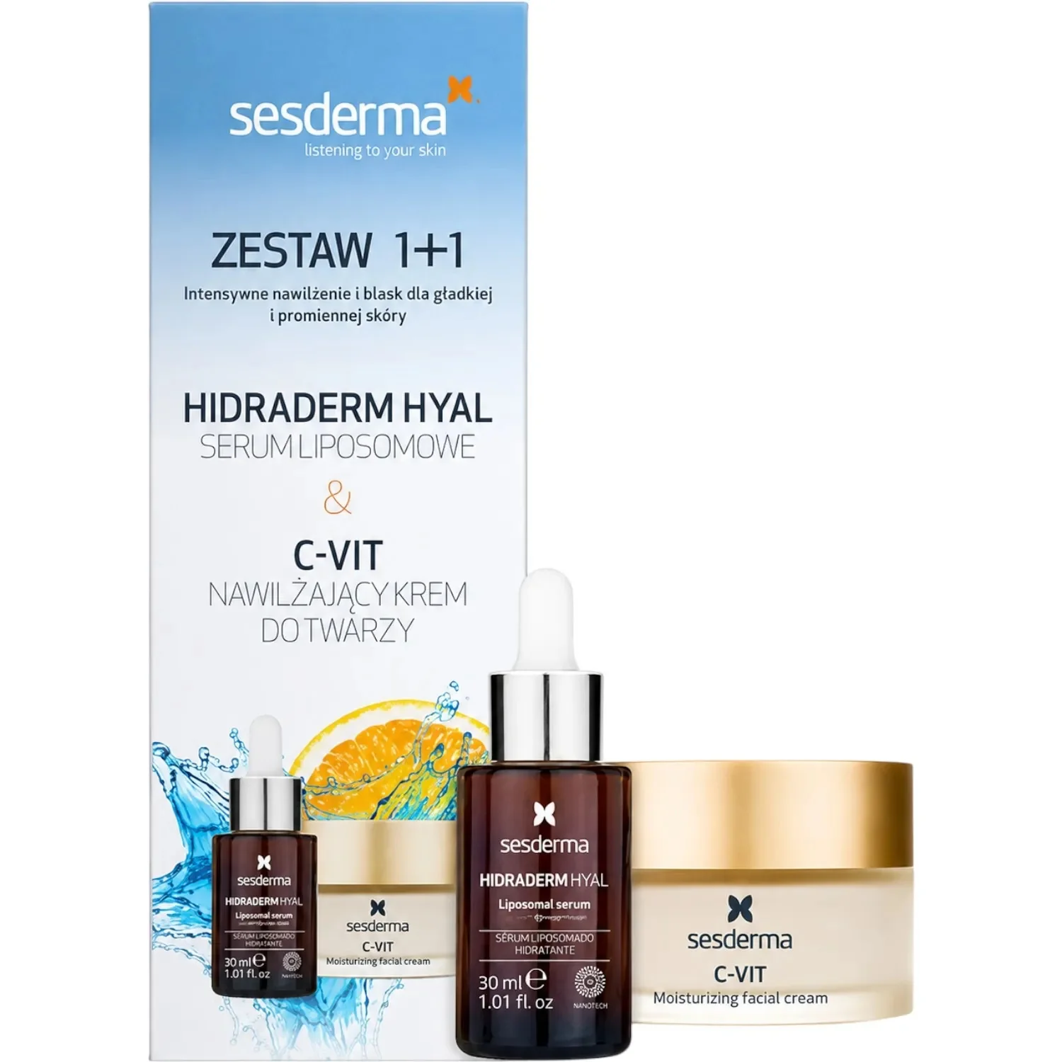 Sesderma Zestaw C-VIT krem, 50 ml + Hidraderm Hyal serum, 30 ml