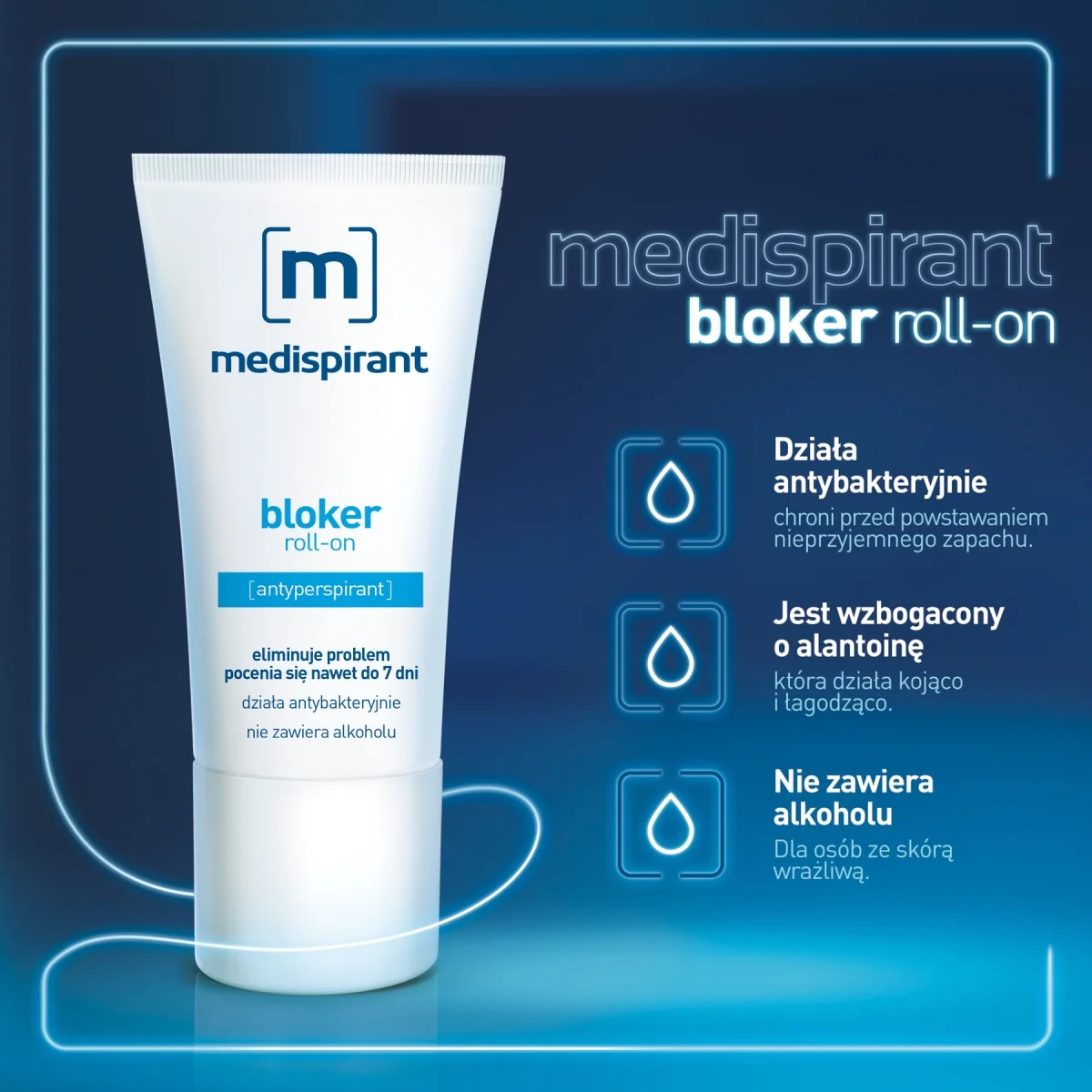 Medispirant Roll-on antyperspirant eliminujący problem pocenia się, 50 ml