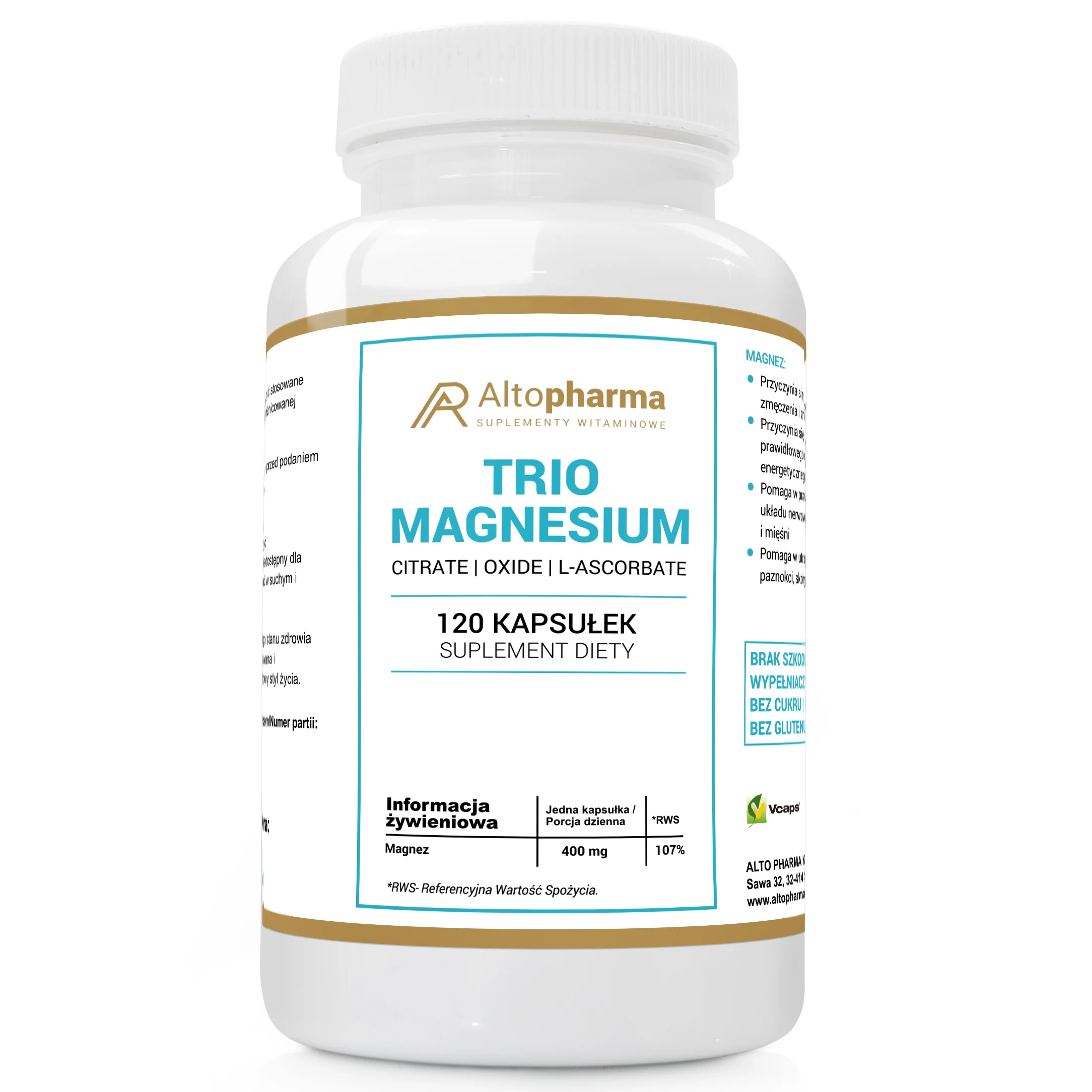 Altopharma Trio Magnesium 120 kapsułek