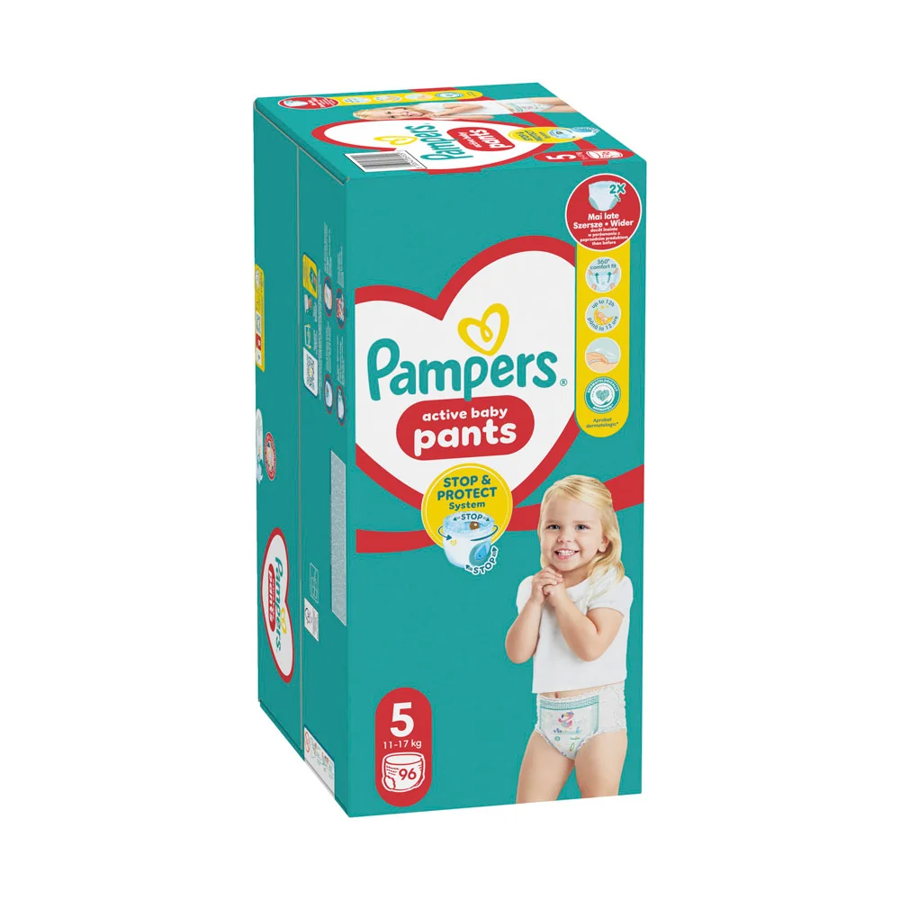 Pampers Active Baby Pants 5 pieluchomajtki, rozmiar 5, 11-17 kg, 96 sztuk