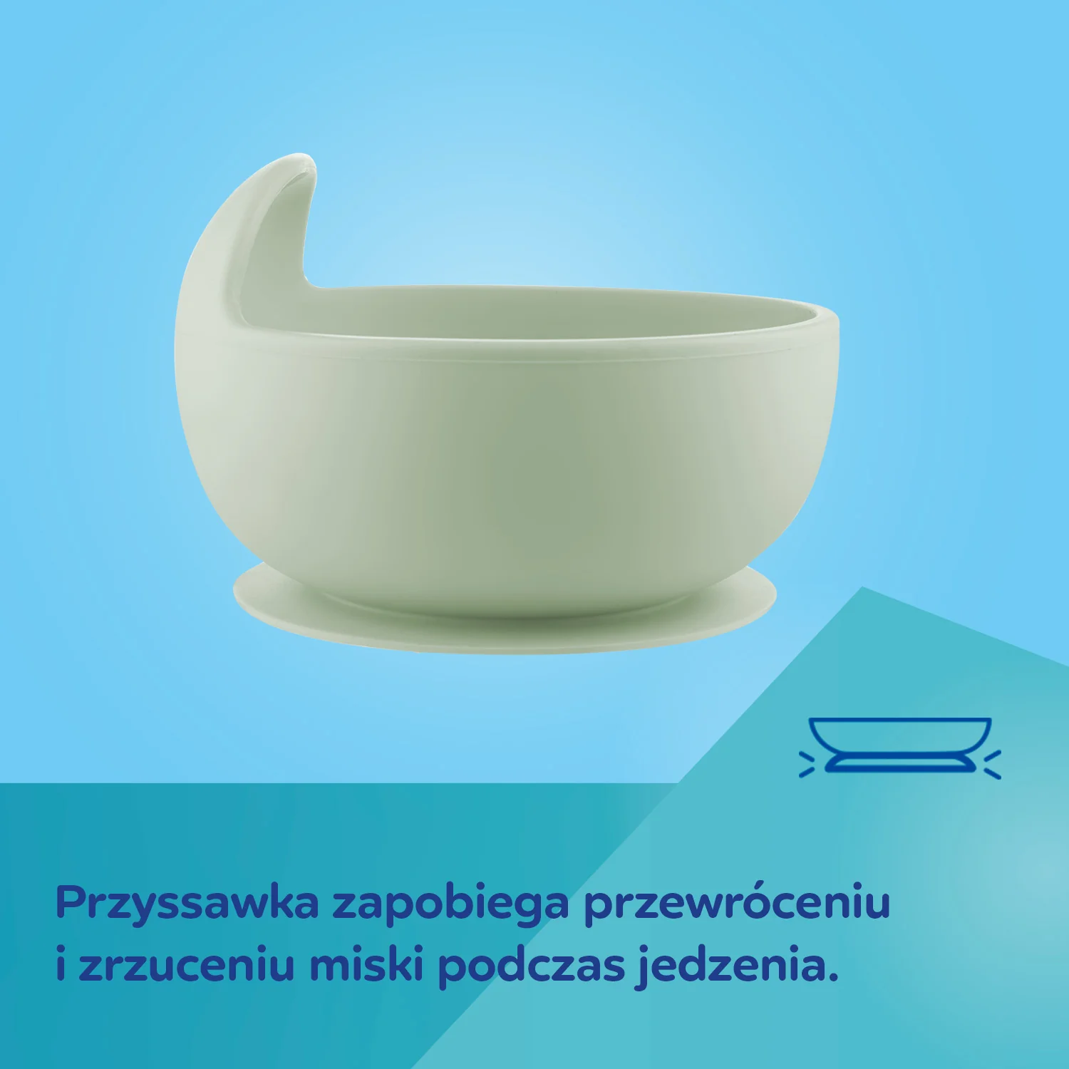 Canpol Babies Silikonowa miseczka z przyssawką zielona 330 ml, 1 sztuka