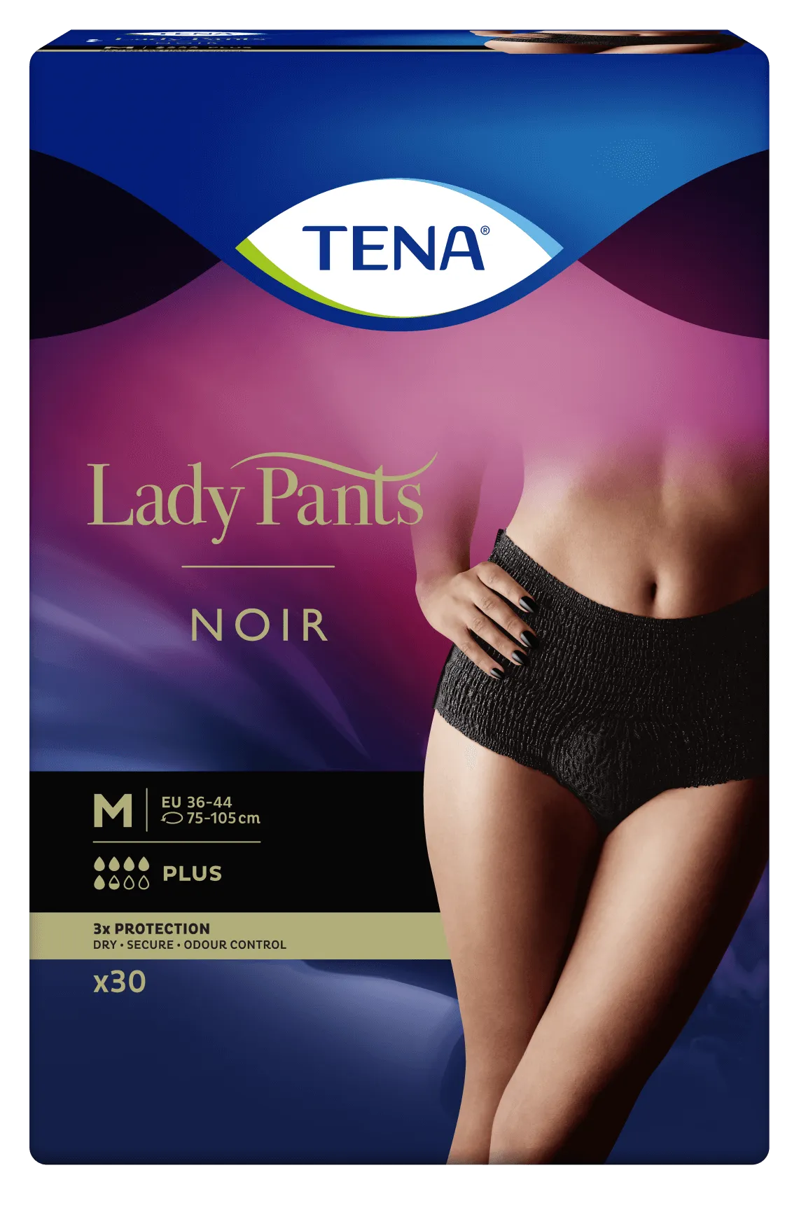 Tena Lady Pants Plus Noir, bielizna chłonna, medium 75-105 cm, 30 sztuk