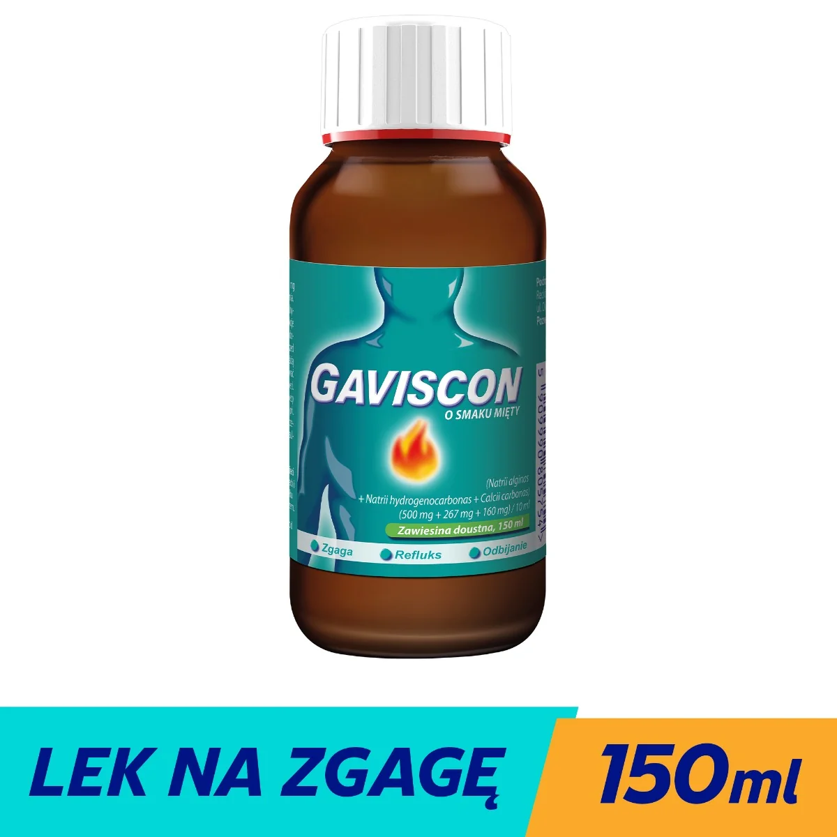 Gaviscon zawiesina doustna o smaku mięty, 150 ml