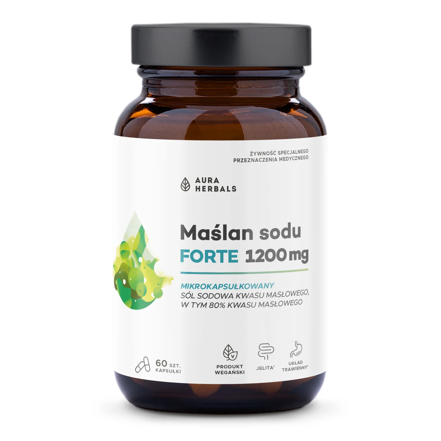 Aura Herbals Maślan Sodu Forte 1200 mg mikrokapsułkowany, 60 kapsułek