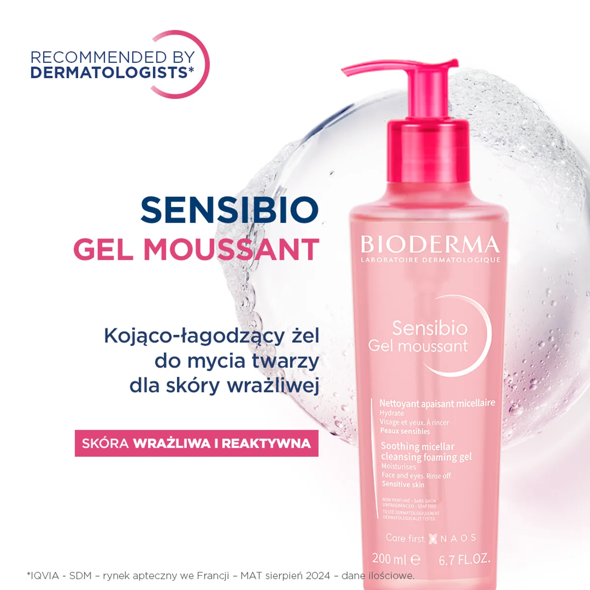 Bioderma Sensibio Moussant żel micelarny, 500 ml