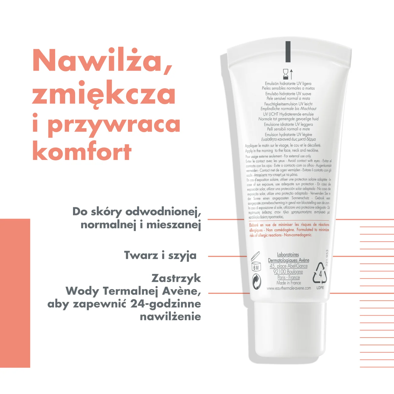 Avene Hydrance UV lekka emulsja nawilżająca SPF30, 40 ml