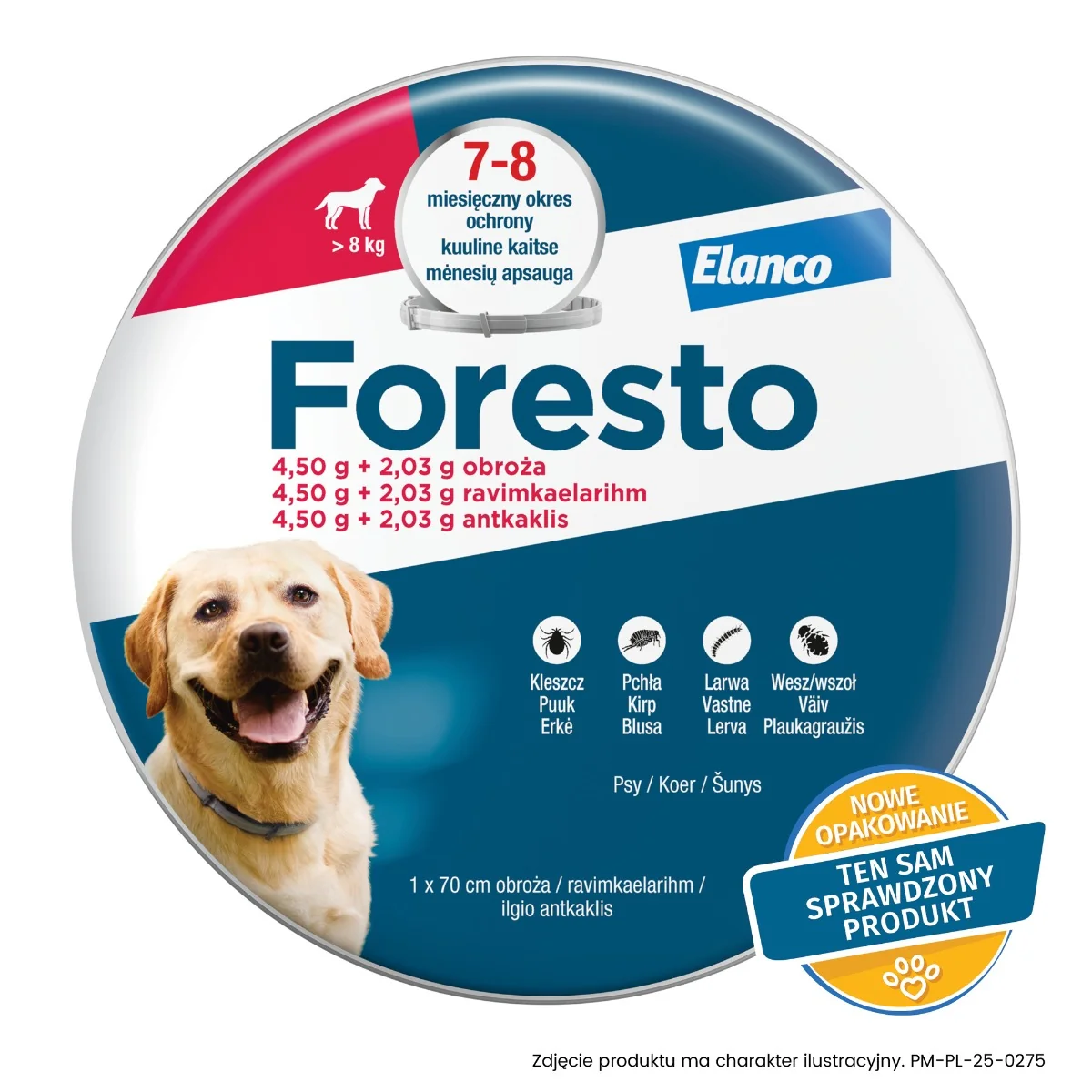 Foresto 4,50 g + 2,03 g obroża dla psów > 8 kg, 1 sztuka