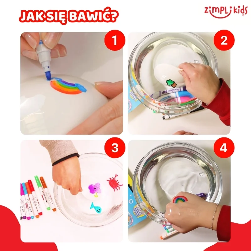 Zimpli Kids Doodle Dip zestaw tatuaży do wody z flamastrami