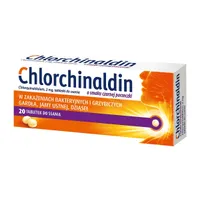 Chlorchinaldin - tabletki do ssania o smaku czarnej porzeczki, 20 tabletek do ssania