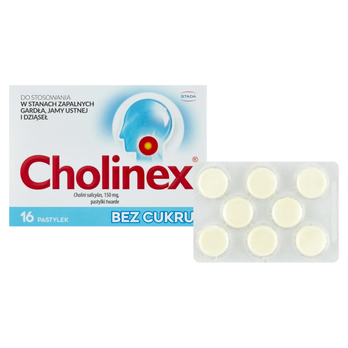 Cholinex bez cukru 16 pastylek