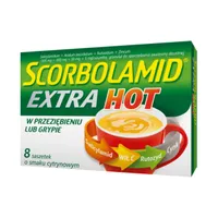 Scorbolamid Extra Hot, 300 mg+300 mg+50 mg+5 mg, smak cytrynowy, 8 saszetek