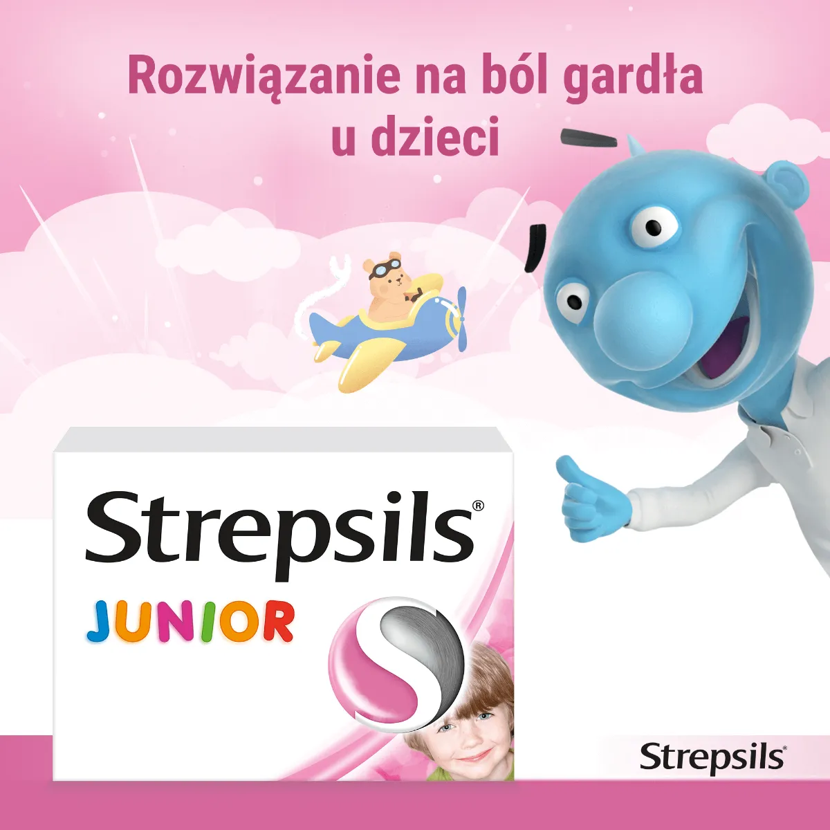 Strepsils Junior 1,2 mg + 0,6 mg - 24 pastylki twarde(do ssania) 