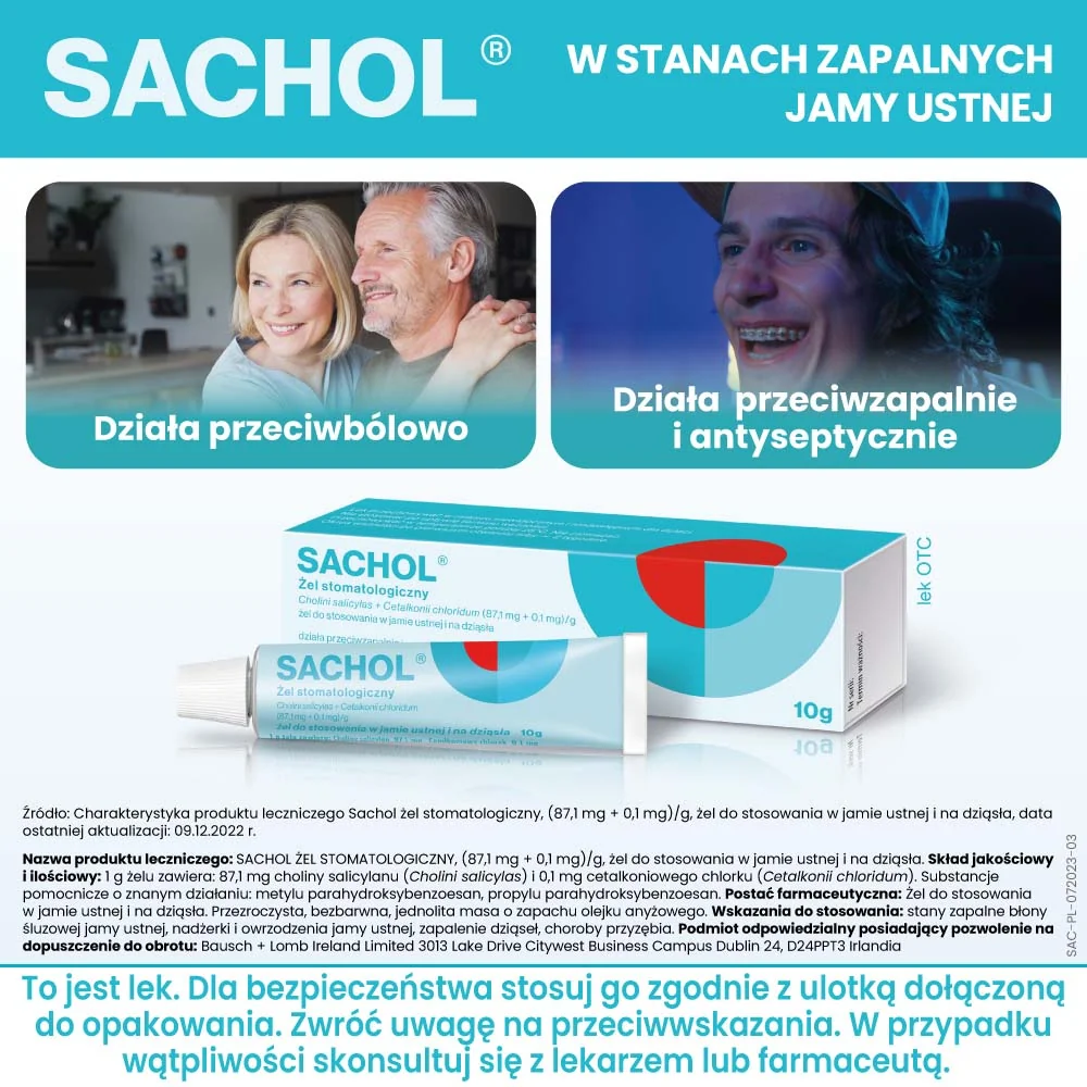 Sachol 87,1 mg + 0,1 mg/ g, żel stomatologiczny
