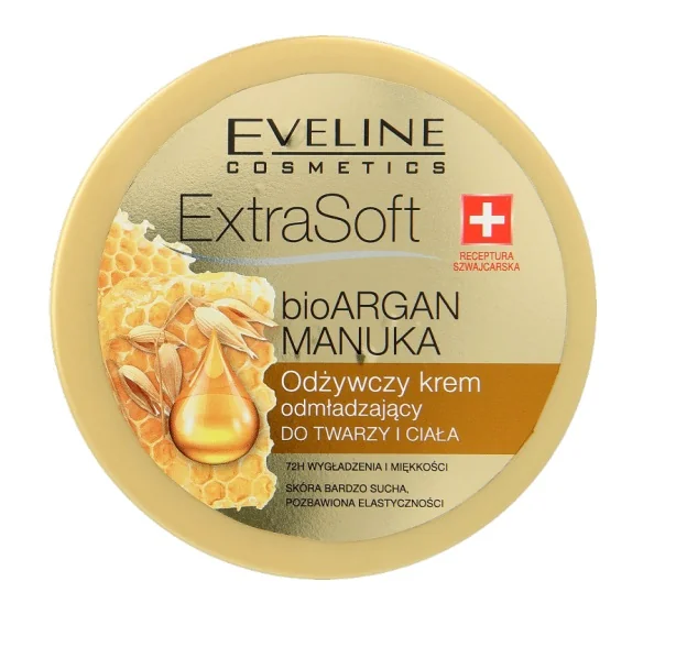 Eveline Cosmetics Extra Soft Bio Argan krem z olejkiem manuka, 200 ml