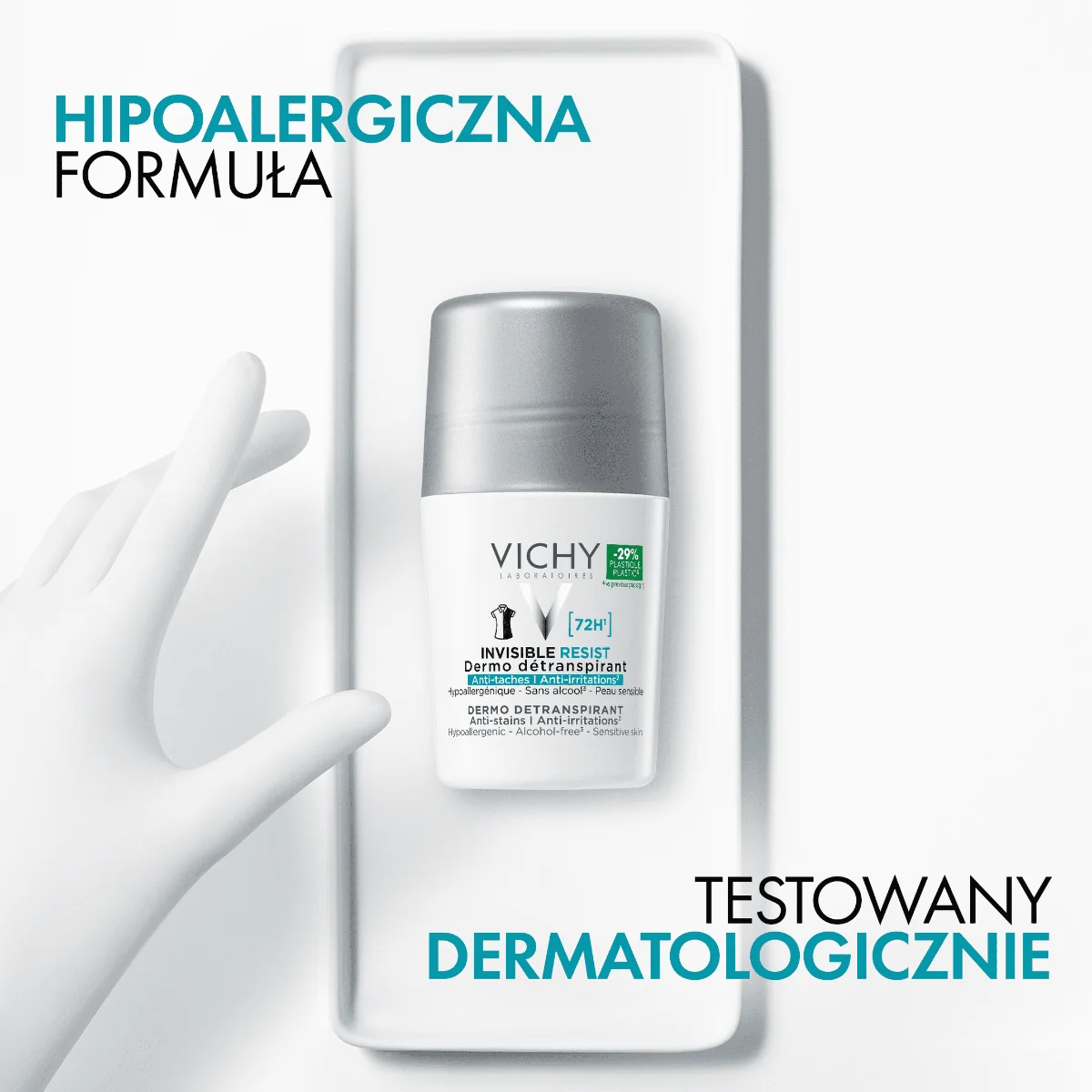 Vichy Invisible Resist Antyperspirant w kulce przeciw śladom 72h, 50ml