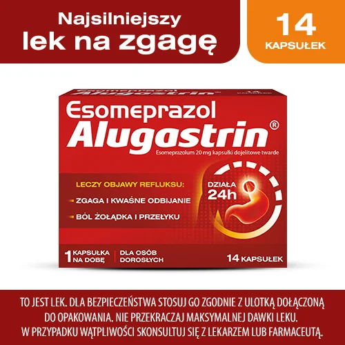 Esomeprazol Alugastrin 20 mg 14 kapsułek dojelitowych twardych