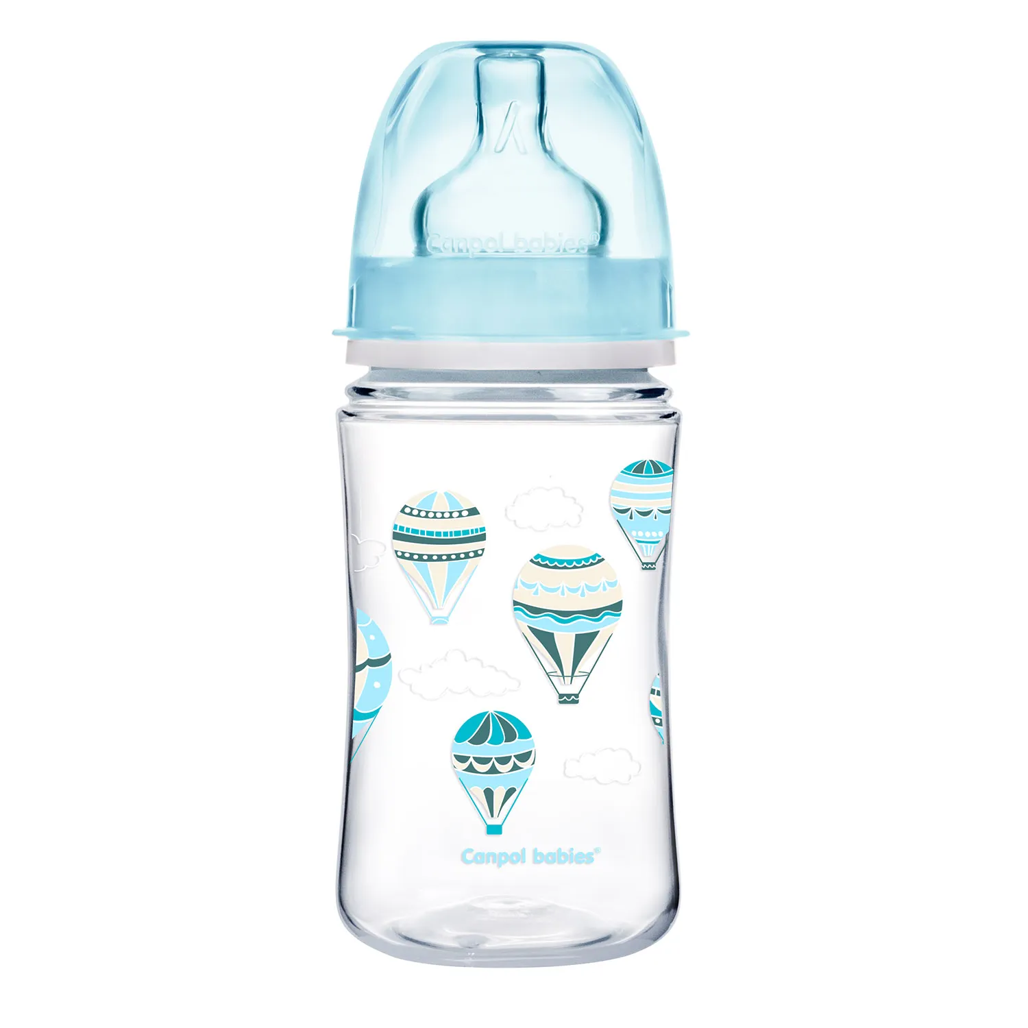 Canpol Babies, butelka szerokootworowa, antykolkowa, 3-6 miesiąca 35/225_blu, 240 ml 