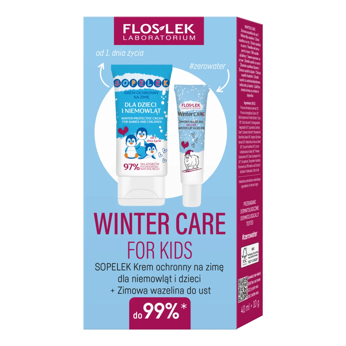 Winter Care For Kids krem ochronny dla dzieci i niemowląt Sopelek, 40 ml + wazelina do ust, 10 g