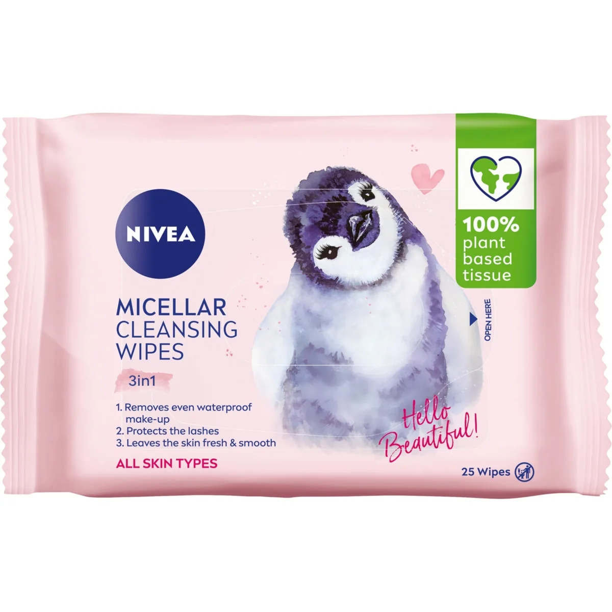 Nivea nawilżające chusteczki micelarne do demakijażu 3 w 1, 25 szt.