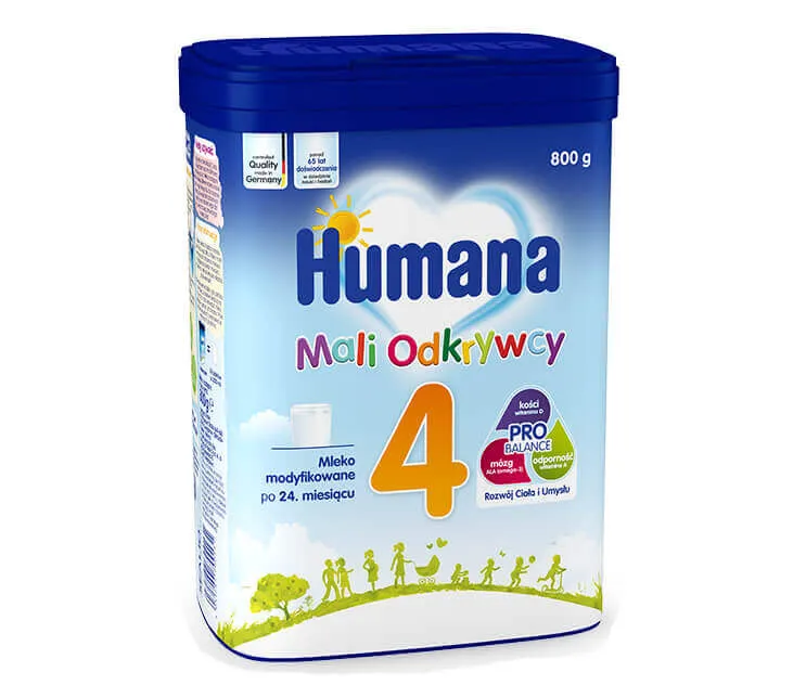 Humana 4 Mali Odkrywcy, mleko w proszku modyfikowane po 24 miesiącu, 800 g