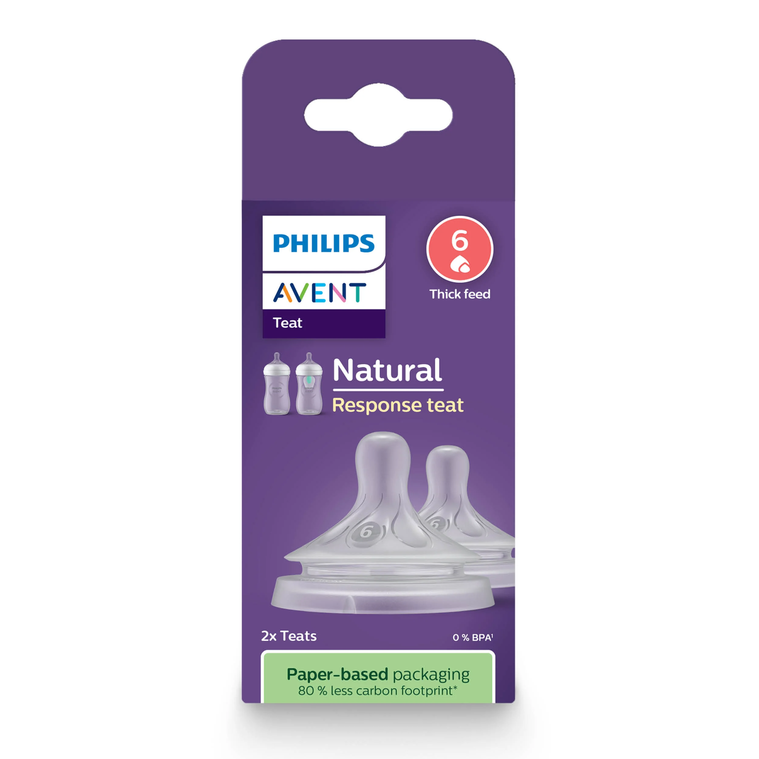 Philips Avent Natural Response smoczek responsywny do gęstych pokarmów SCY966/02, 2 szt.