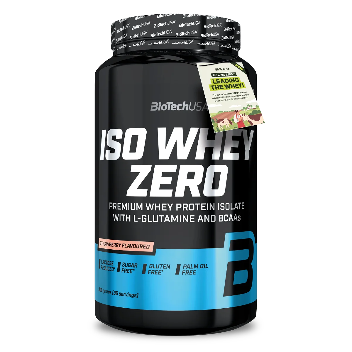 BioTechUSA Iso Whey Zero o smaku truskawki, proszek, 908 g