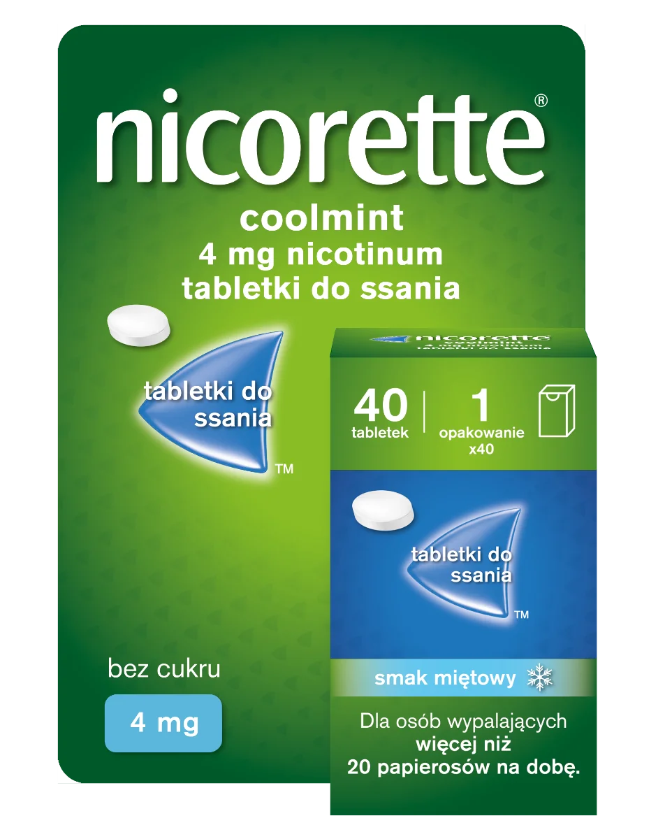 Nicorette Coolmint 4 mg, 40 tabletek do ssania