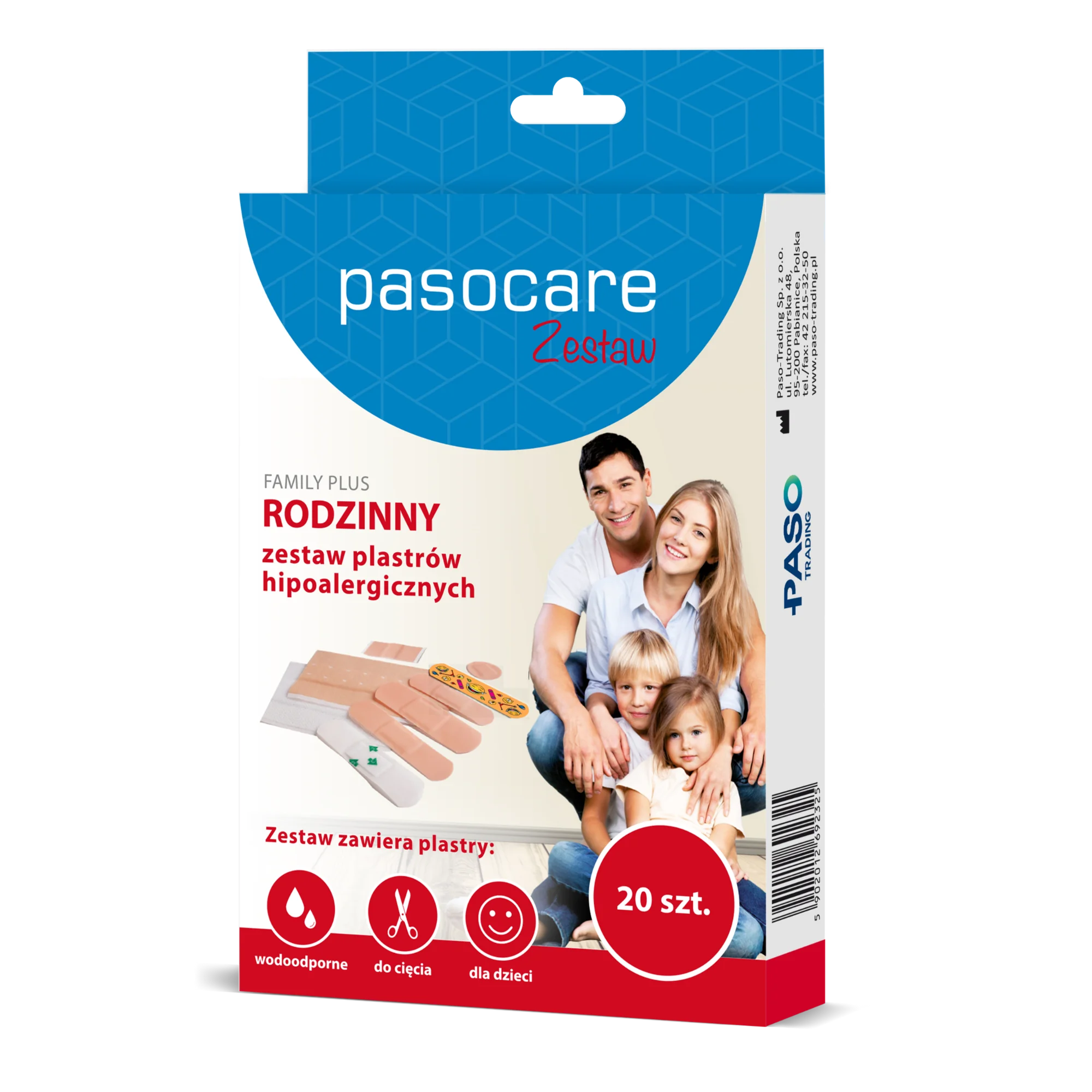 Pasocare Zestaw Family Plus rodzinny zestaw plastrów hipoalergicznych, 20 sztuk