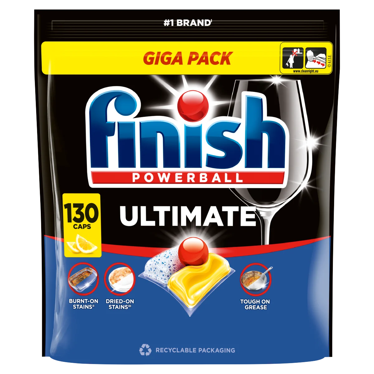 Finish Ultimate kapsułki do zmywarki Lemon, 130 sztuk
