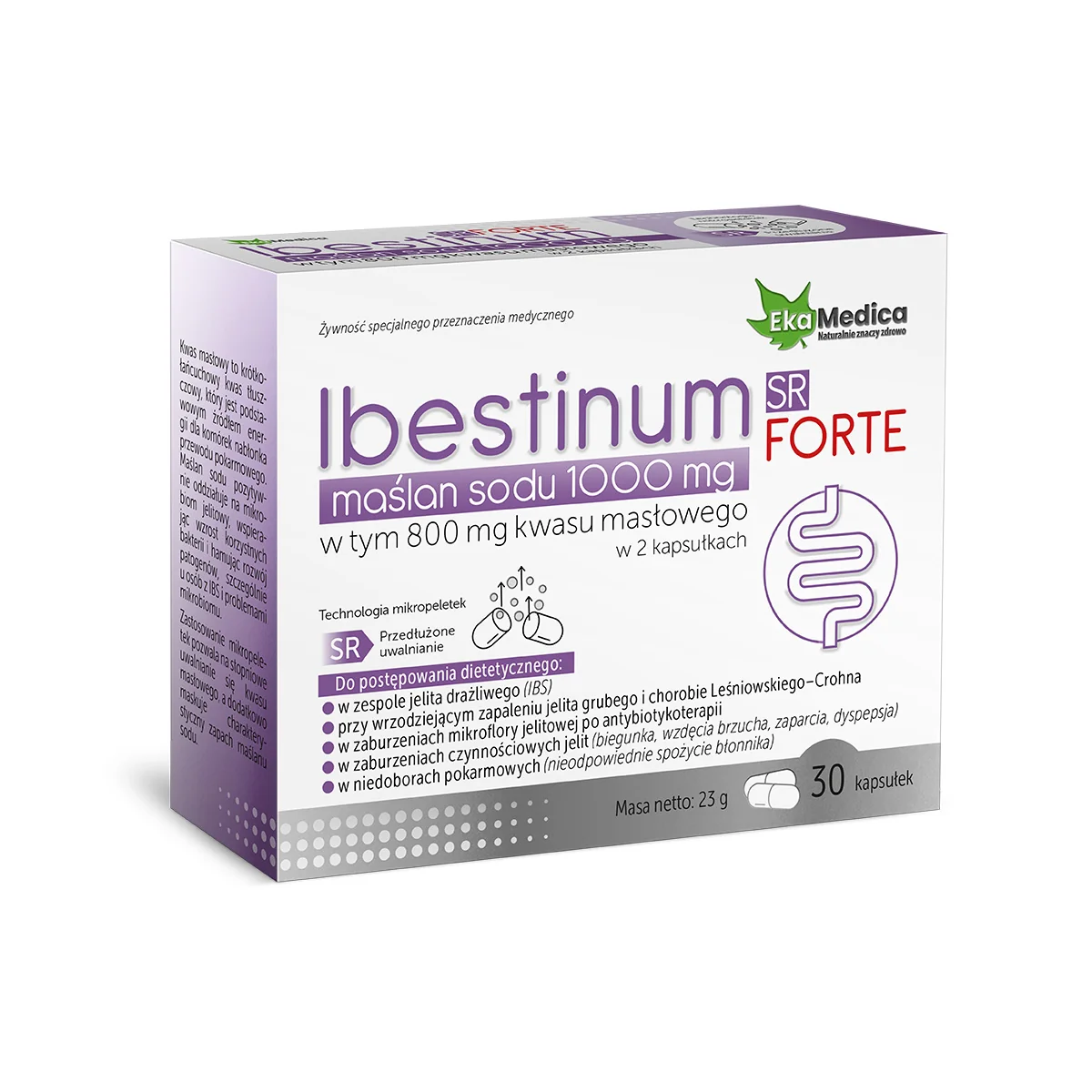 EkaMedica Ibestinum Forte SR Maślan sodu 100 mg 30 kapsułek