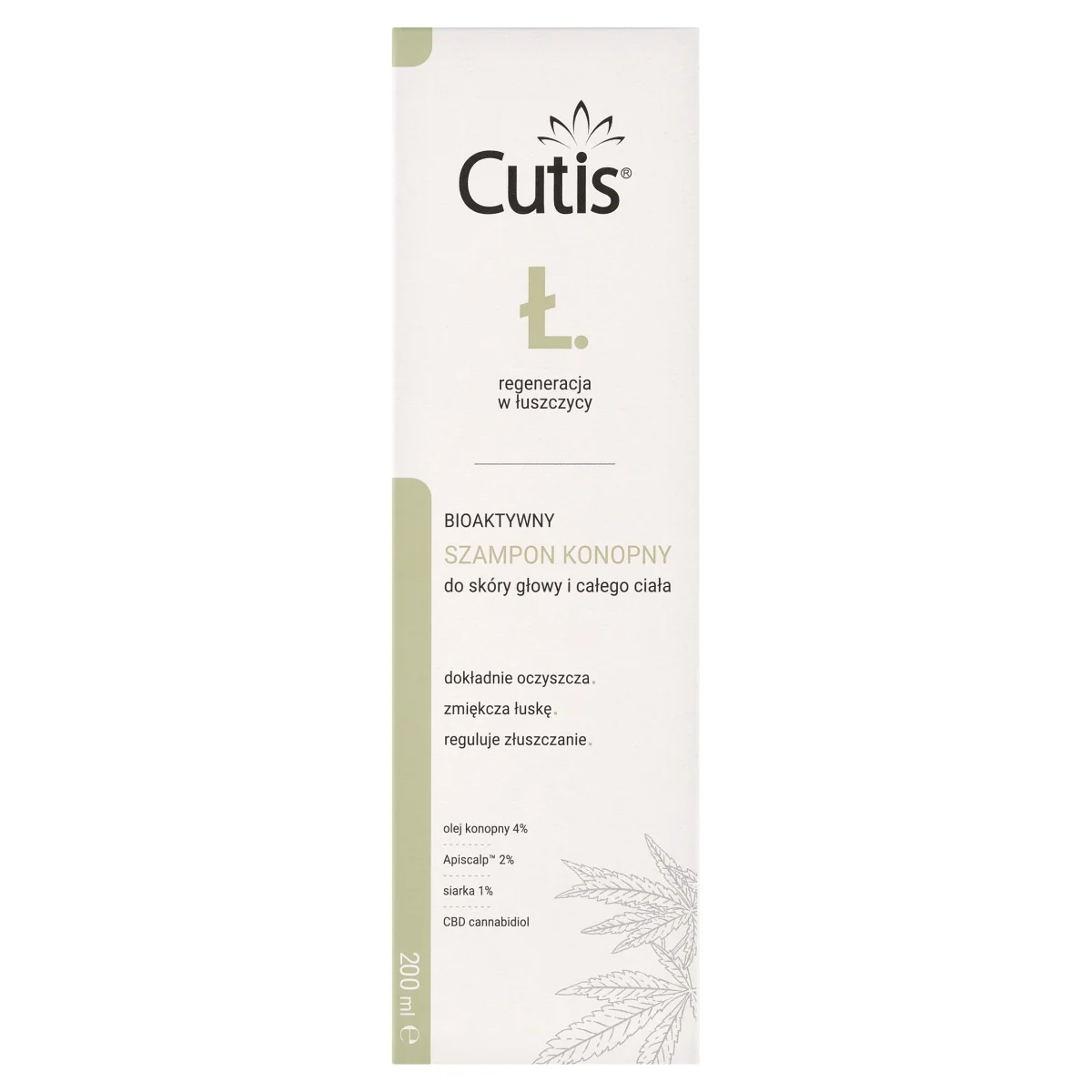 Cutis Ł-Łuszczyca bioaktywny szampon konopny + CBD, 200 ml