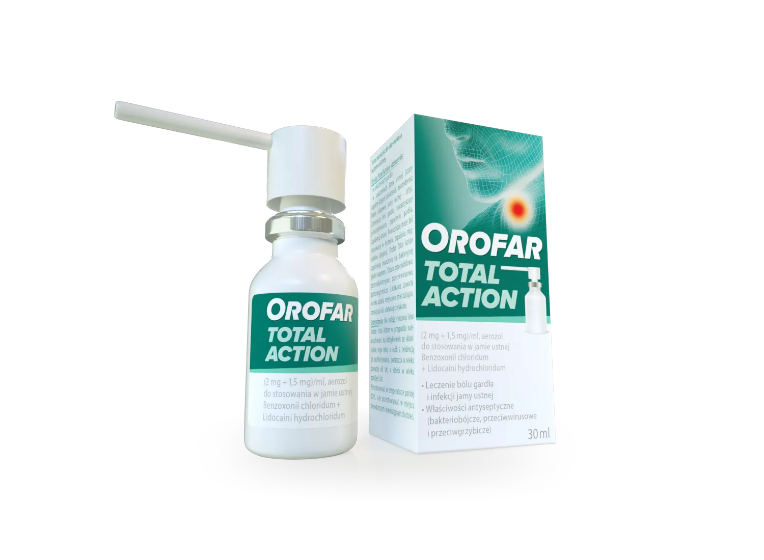 Orofar Total Action (2 mg + 1,5 mg)/ml, aerozol, 30 ml 