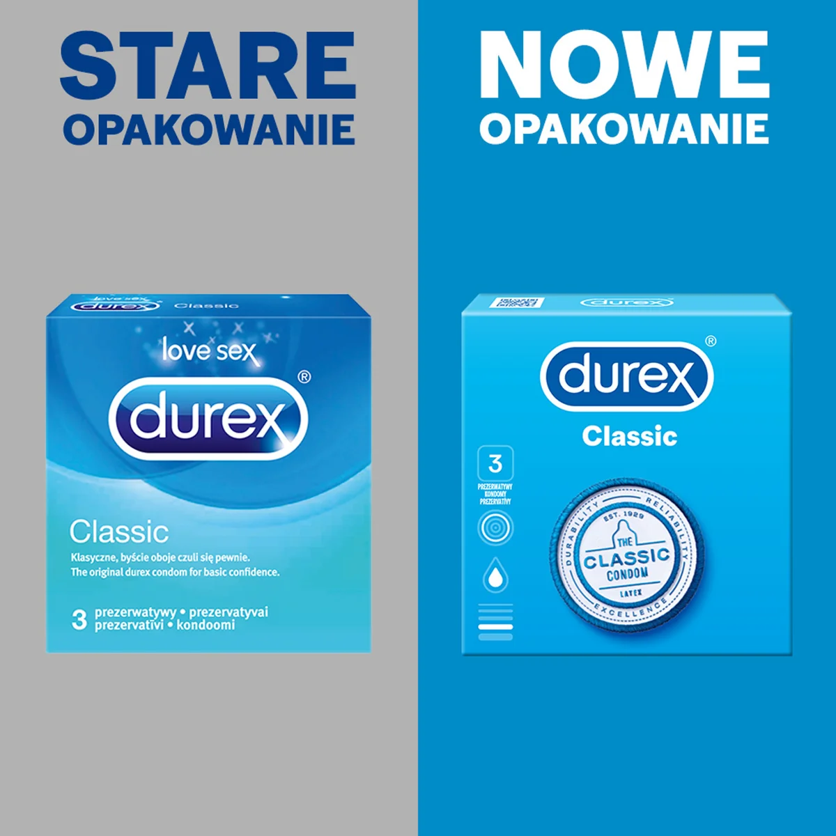 Durex Classic prezerwatywy, 3 szt.