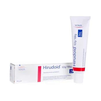 Hirudoid 0,3g/100g - żel do stosowania na tępe urazy z krwiakami lub bez krwiaków, 40 g 