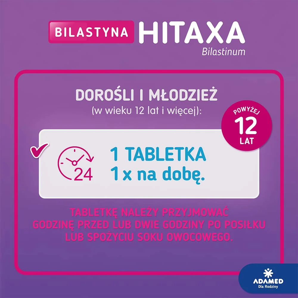 Bilastyna Hitaxa 20 mg 10 tabletek