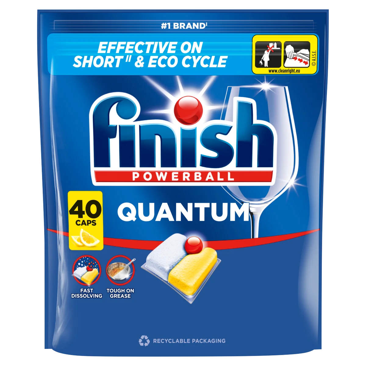 Finish Quantum kapsułki do zmywarki Lemon, 40 sztuk