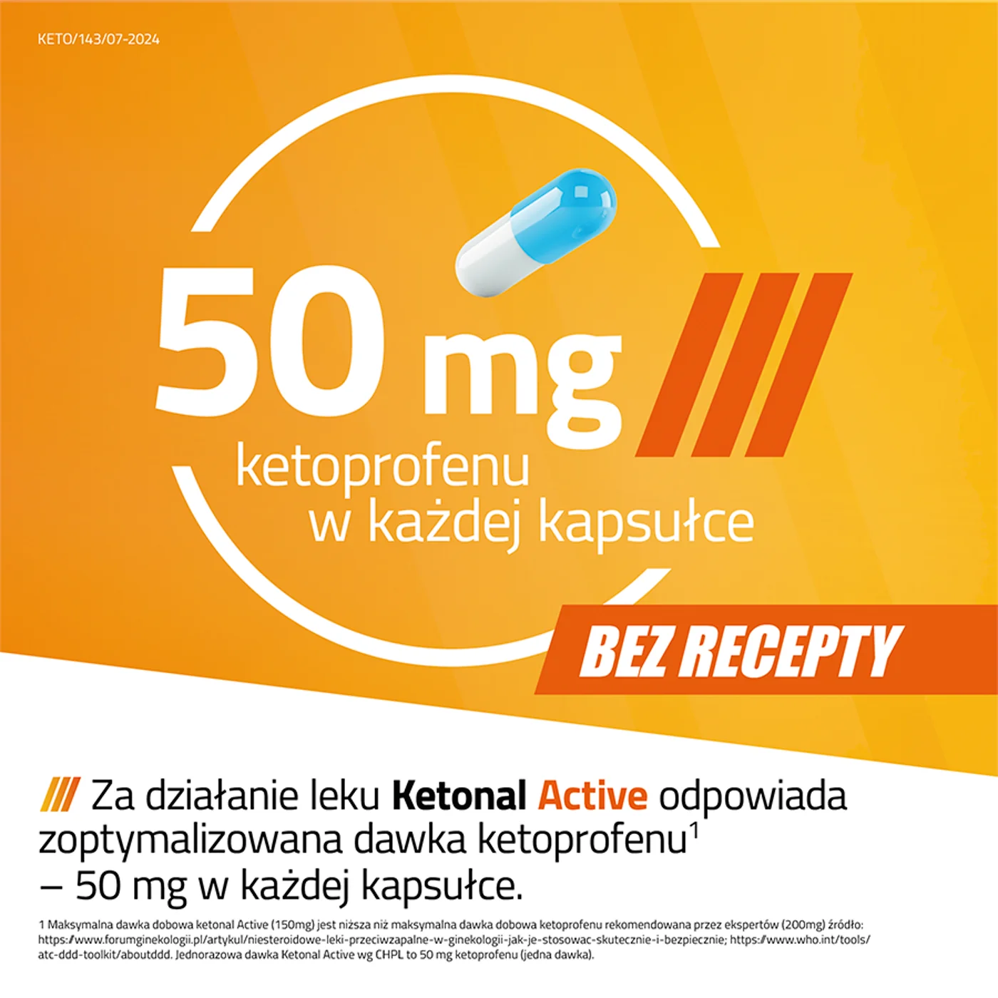 Ketonal Active 50 mg 30 kapsułek