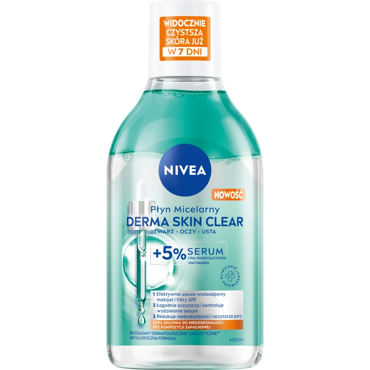 Nivea Derma Skin Clear wygładzający płyn micelarny, 400 ml