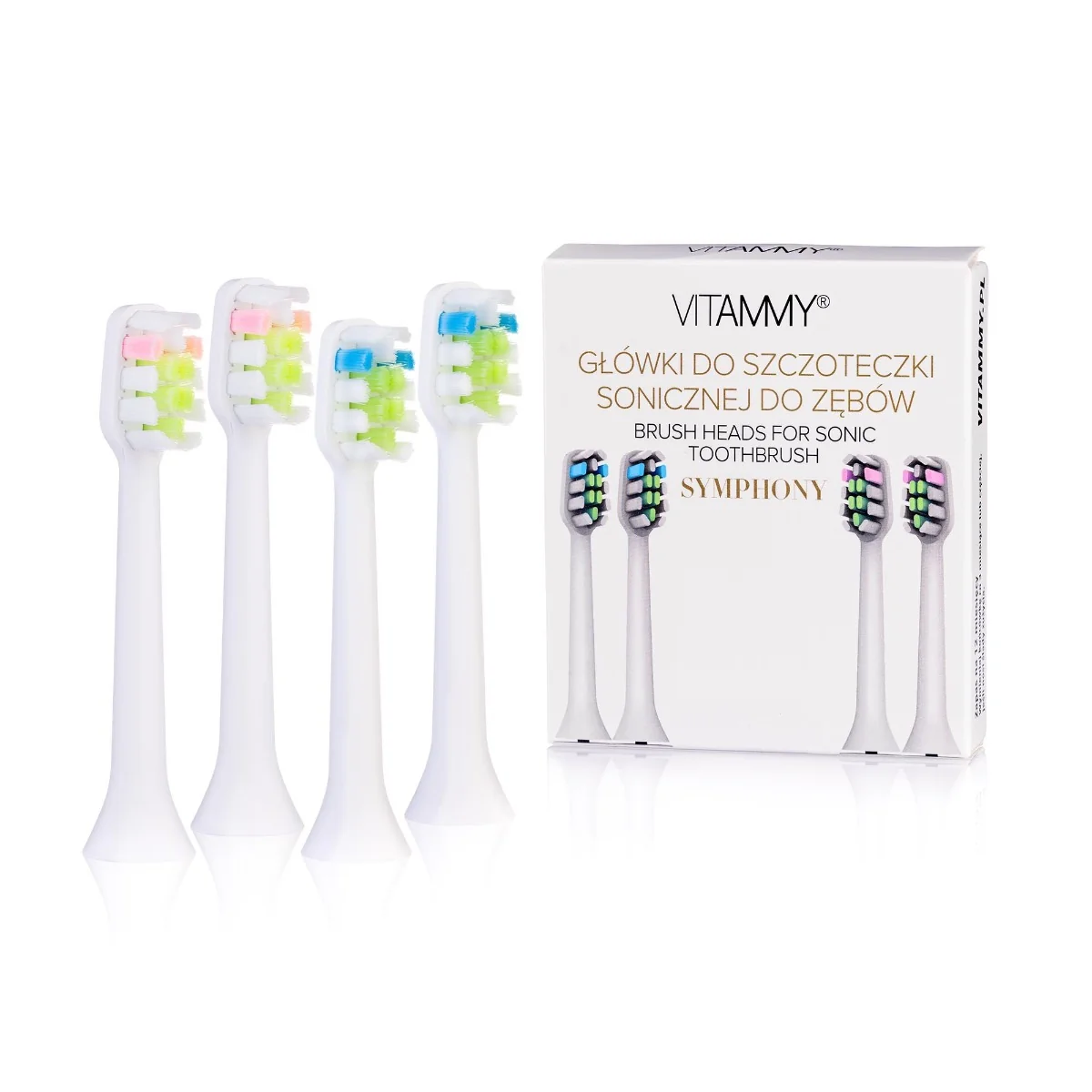 Vitammy Symphony koncówki do szczoteczki, białe, 4 szt.