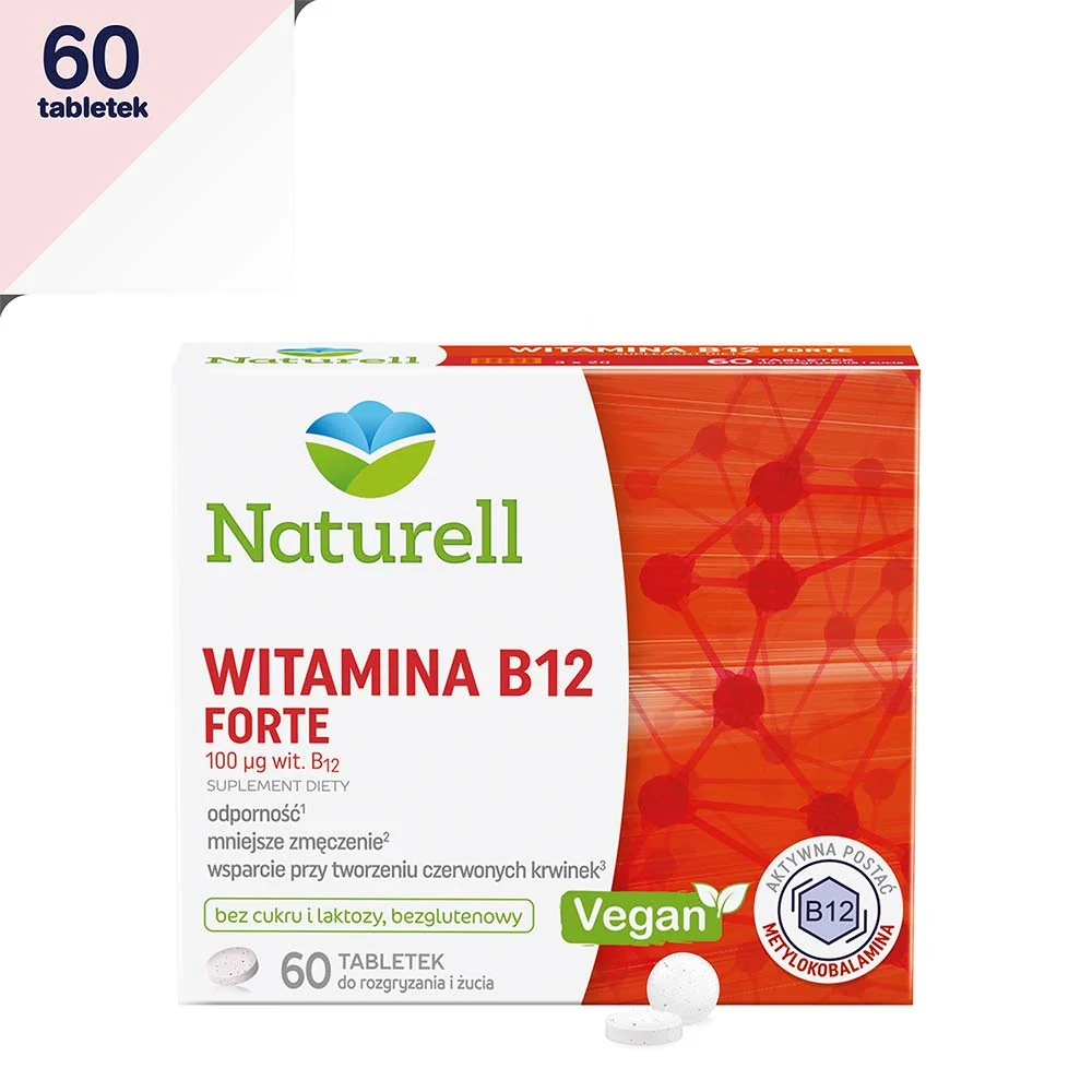 Naturell Witamina B12 Forte suplement diety, 60 tabletek do ssania