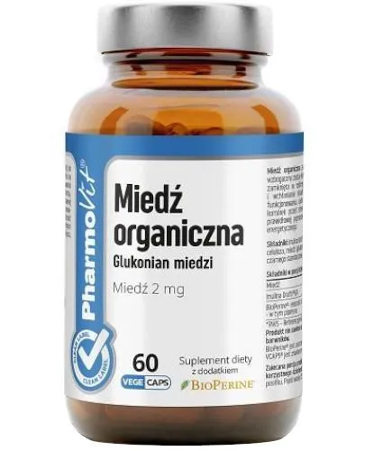 Pharmovit Miedź organiczna 2 mg, suplement diety, 60 kapsułek