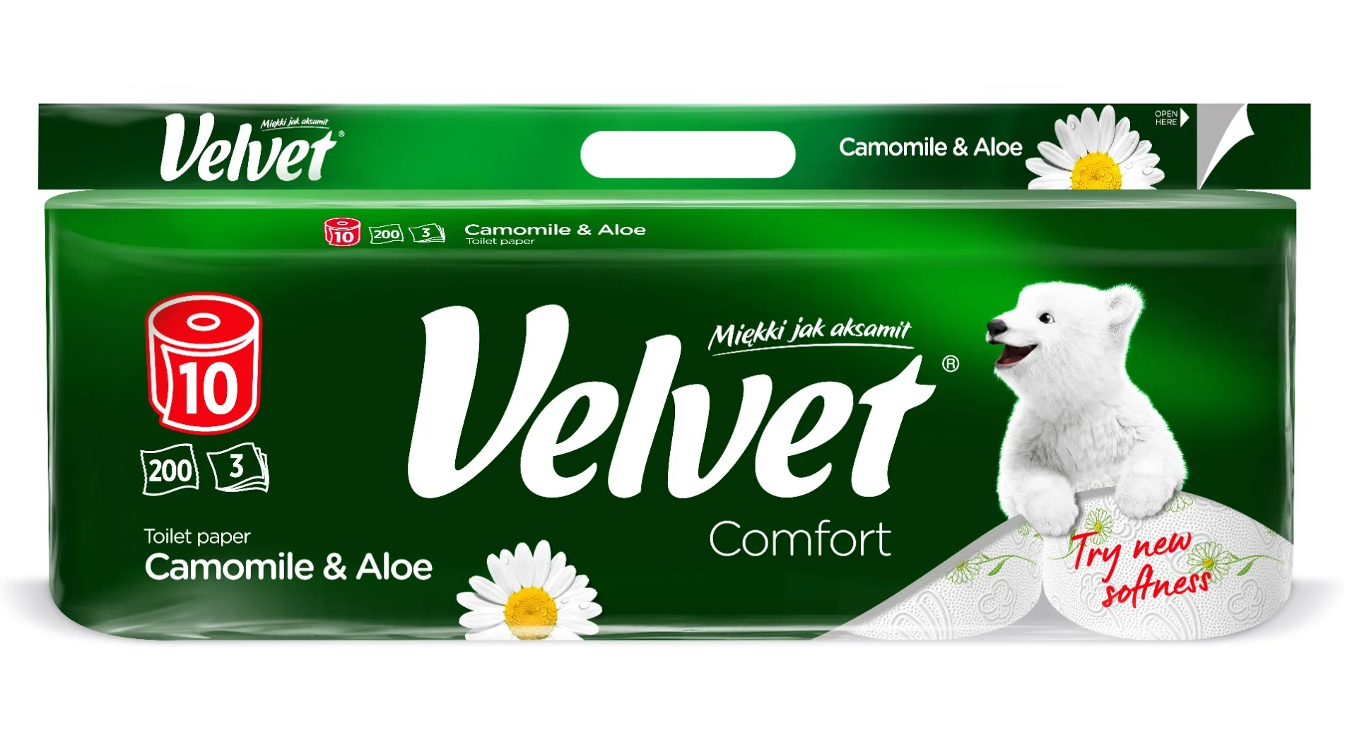 Velvet Comfort Camomile & Aloe papier toaletowy, 10 szt.