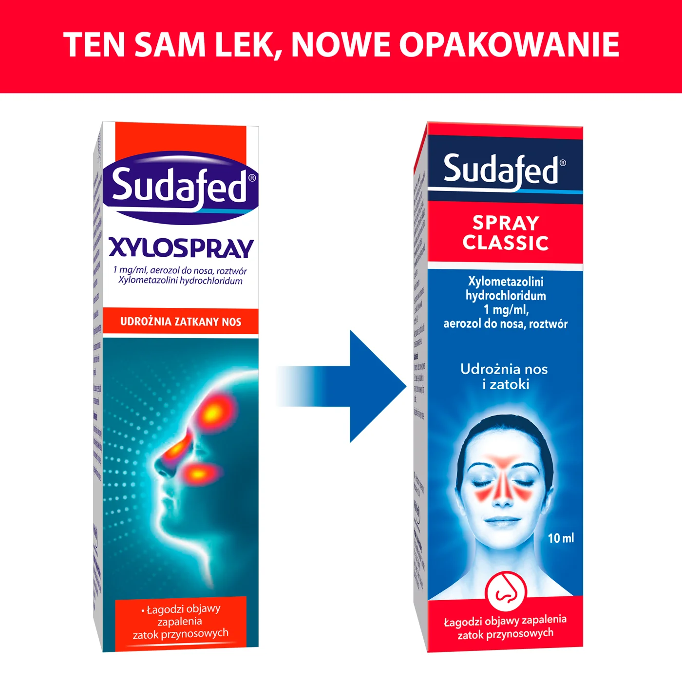 Sudafed Xylospray 1mg/ml, aerozol do nosa, 10 ml